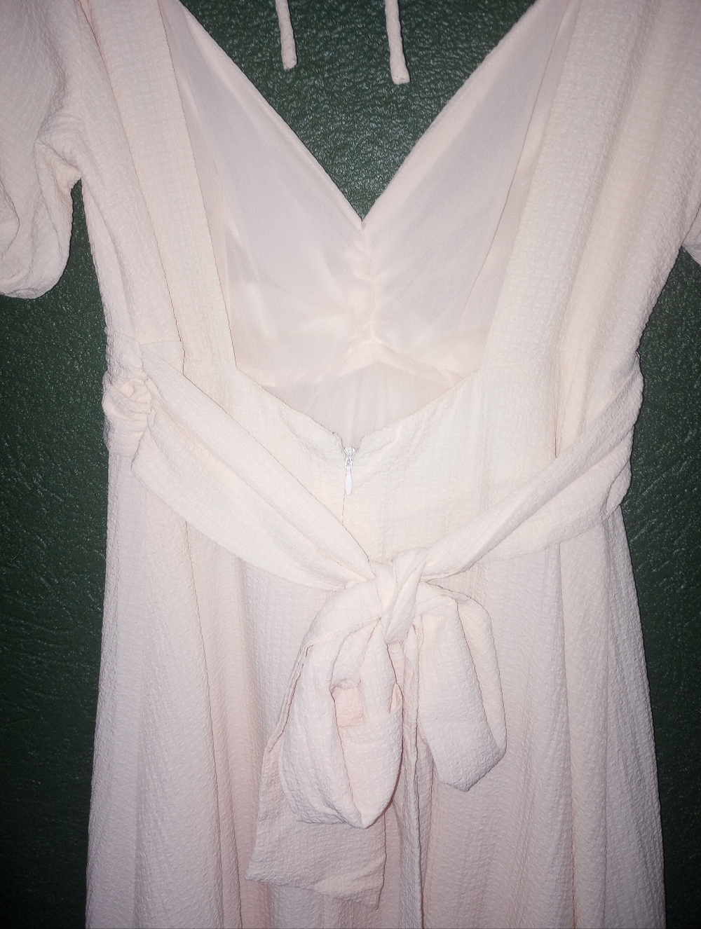 ASTR The Label Puff Sleeve Backless Blush Cream Maxi Dress Tie Back M - Picture 7 of 16